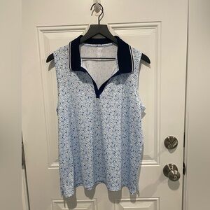 Rhoback Brooke Sleeveless Performance Polo The Dogwood 2.0 Pure Blue Size Large